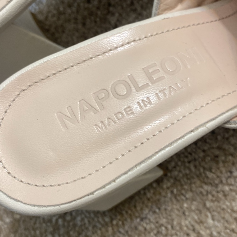 Genuine Leather Napoleoni Slip-On Square Heeled Sandals (Made in Italy) - Picture 8 of 12